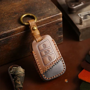 New Leather Key Cover Remote Case Shell For VW PASSAT 2015 - 2020  B8 Skoda Kodiaq Superb A7  car key case  key holder