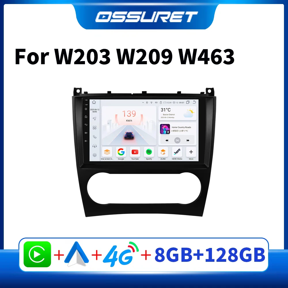 Автомагнитола для Mercedes-Benz W203 C C180 C200 c220 c250 CLK200 CLK W209