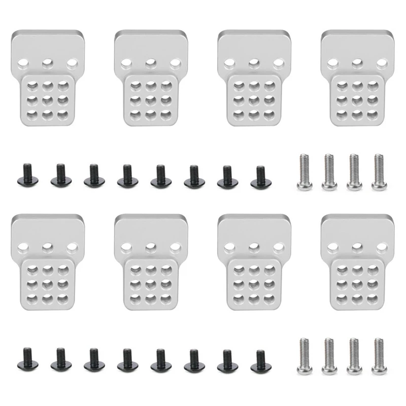 

8X Metal Adjustable Shock Absorber Bracket Extender Seat For WPL C14 C24 C34 C44 B14 B16 B24 B36 1/16 Silver