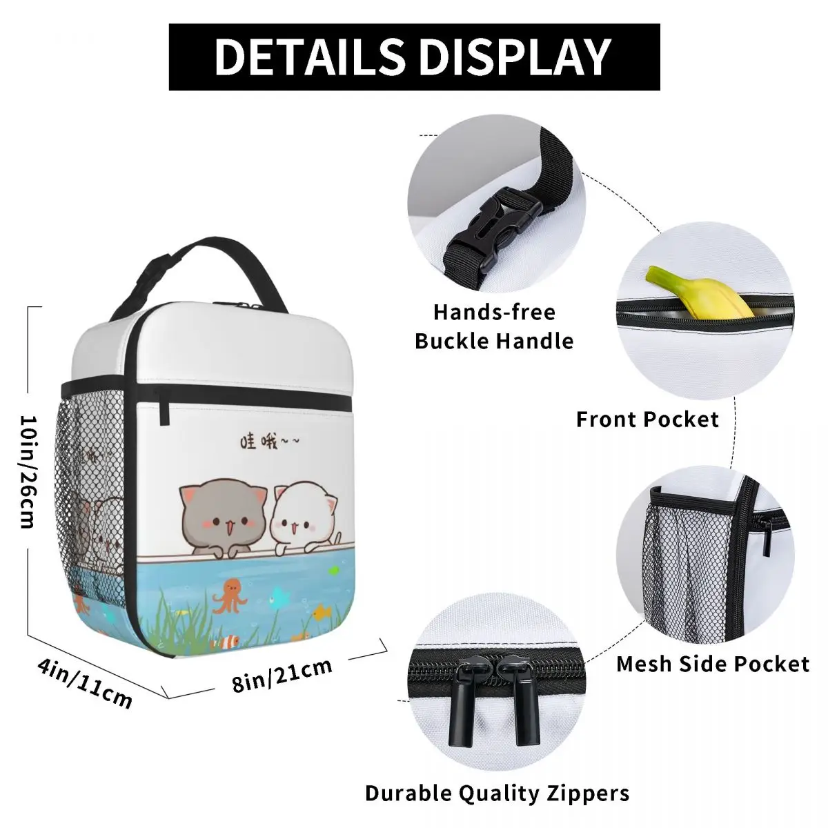 Изготовленная на заказ изолированная сумка для обеда из персика и Гомы женщин