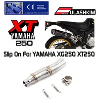 motorcycle full exhaust system muffler escape slip on for yamaha xg250 xt250 modified contact middle pipe adapter connect