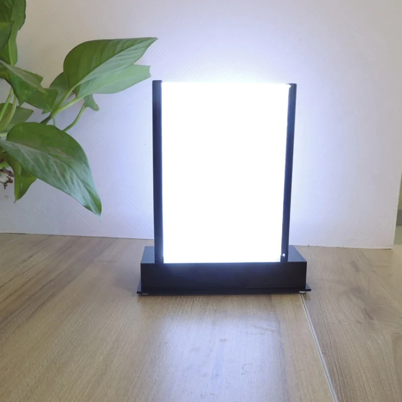 

Hot Sale Lighting Menu Holder Display Customized Restaurant Sign Holder Menu Acrylic Sign Holder