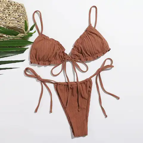 Women Sexy Solid Bikinis Set Brazilian Summer Beachwear Bathing Suit Low Waist Push Up Women Swimsuit купальник 2022 новинка