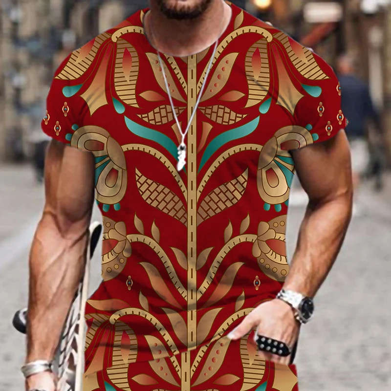 Футболка мужская оверсайз с персидским узором забавная стильная дышащая