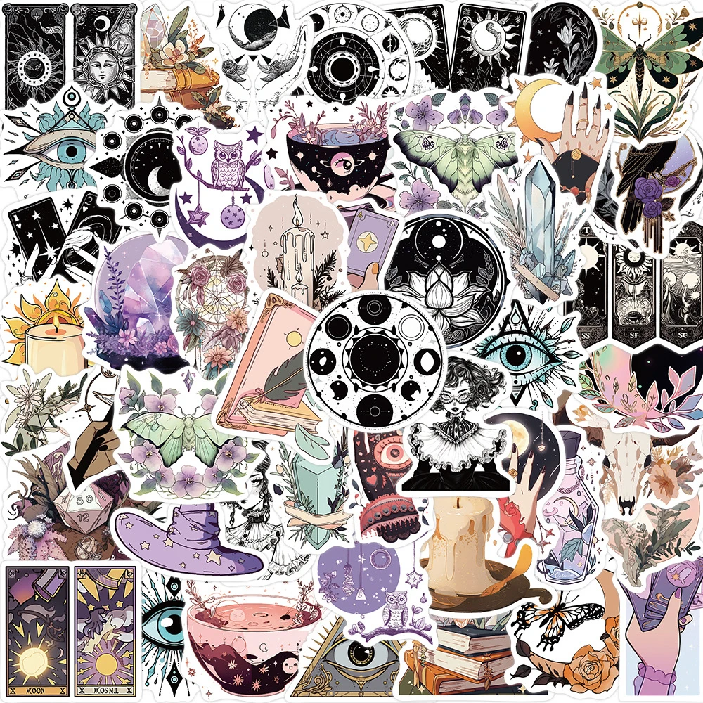 

10/30/50pcs Retro Crystal Magic Witch Cartoon Stickers Decals Laptop Scrapbook Album Luggage Phone Decoration Sticker Kids Toy