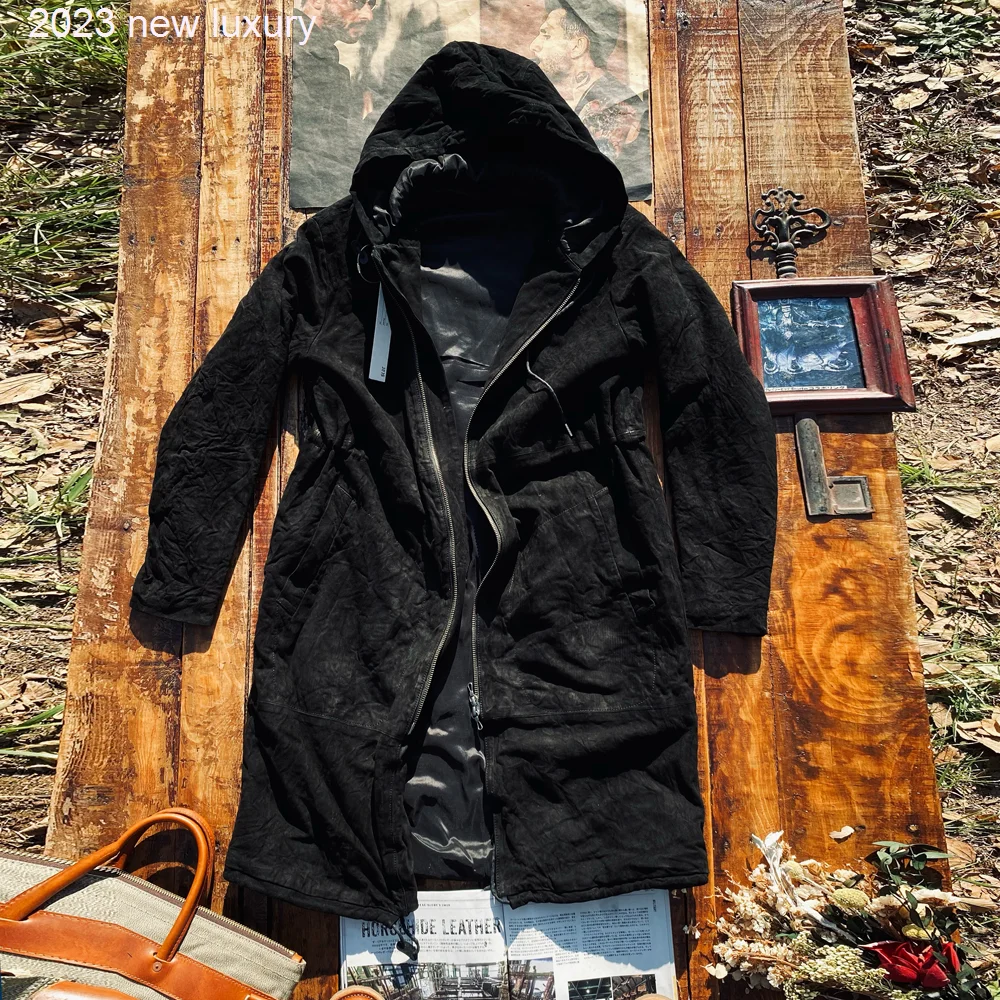 

Excellent US Size Sheep Leather Winter Jacket Men's Classic Suede Wind Coat