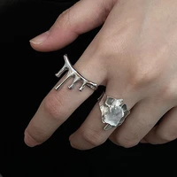 hip hop punk special personality design silver color metal finger rings for women men students new fashion jewelry gift 2022
