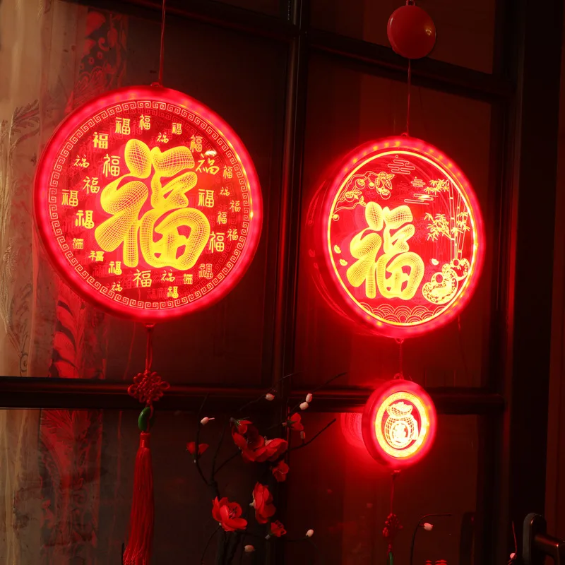 

Chinese New Year Decorative Lights 52LED LED Holiday Lights USB Charging Traditional Chinese Red Lantern Lamp Festival Decor