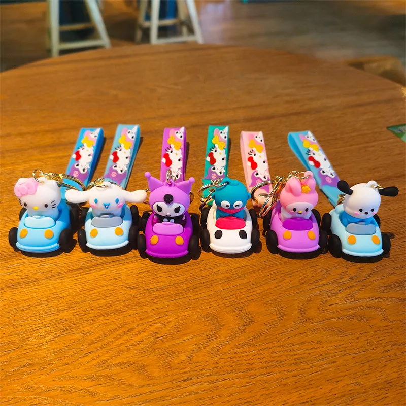 Брелки в стиле аниме Kawaii Sanrio автомобиль Kuromi firgarre Коричный школьный портфель