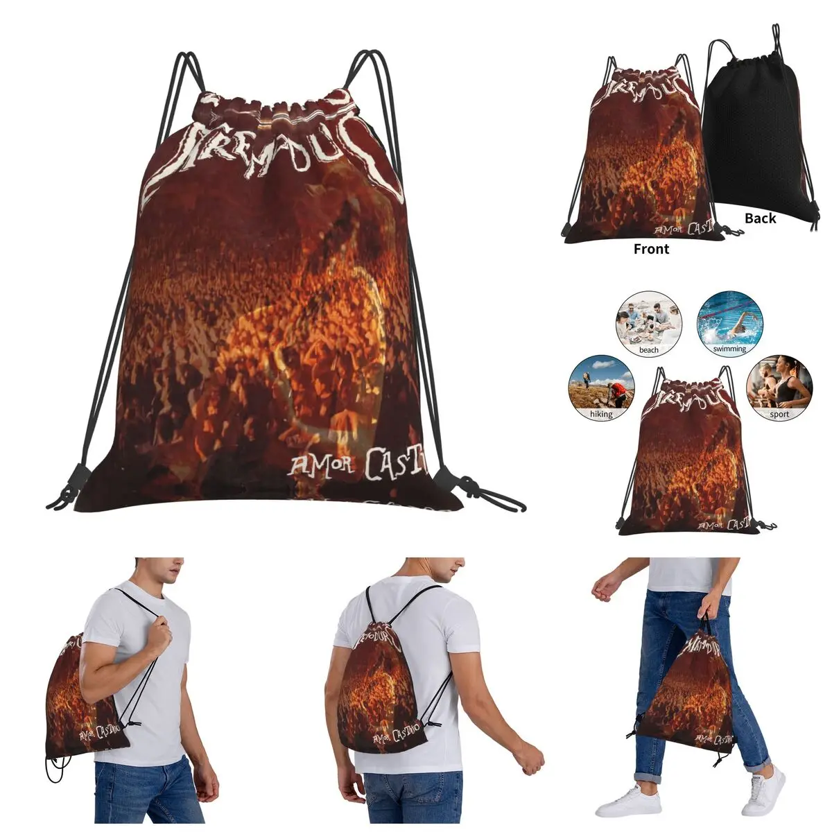 

Outdoor Portable Backpack Extremoduro 6 Humor Graphic Graphic Vintage Drawstring Bags Gym Bag Backpack