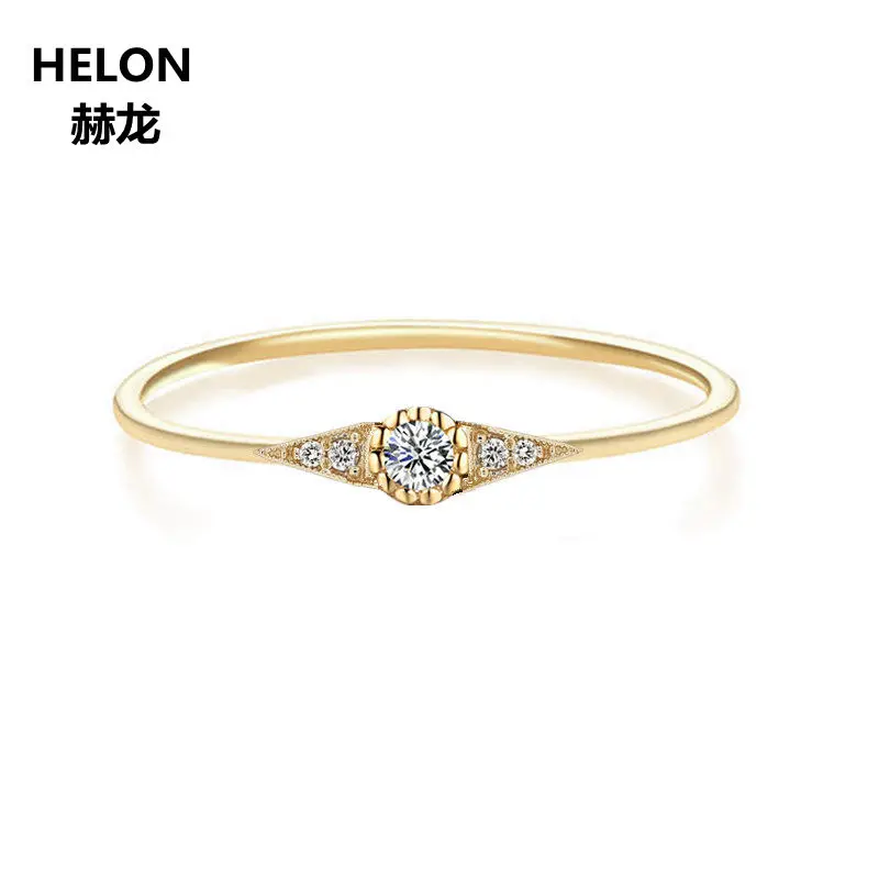 

Solid 10k Yellow Gold Wedding Band SI Full Cut Natural Diamonds Engagement Ring Office Career Party Fine Jewelry