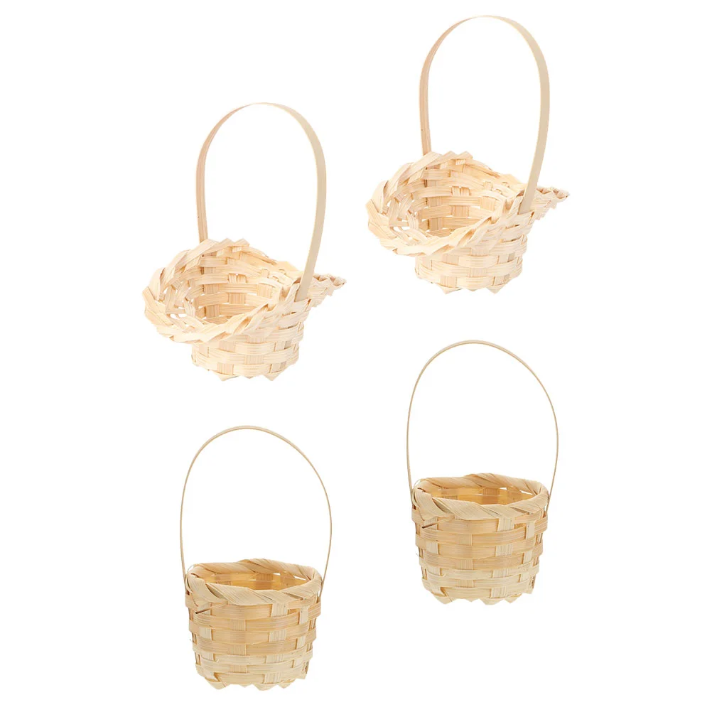 

Basket Flower Mini Baskets Wovenhandle Tabletop Egg Succulents Holder Planter Storage Wicker Chicken Home Country Rural Style