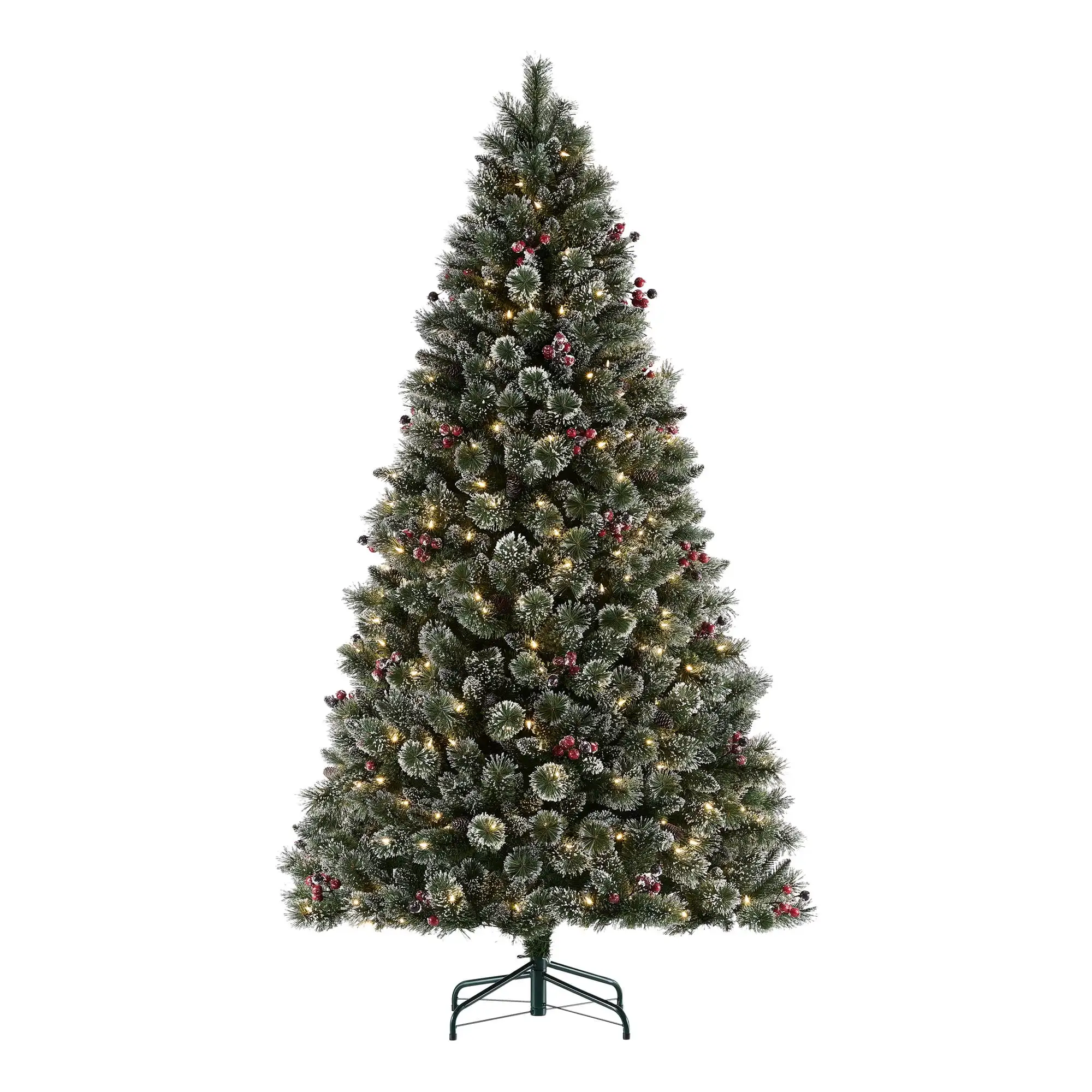 

7,5 футов предварительно светящаяся Мерцающая СОСНА искусственная Рождественская елка, 350 светодиодный, зеленая, для праздников