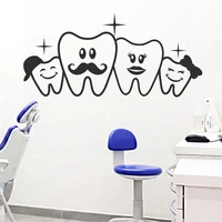 teeth family wall stickers creative style vinyl waterproof decals teeth dental clinic doctor cartoon decoration murals dw13811