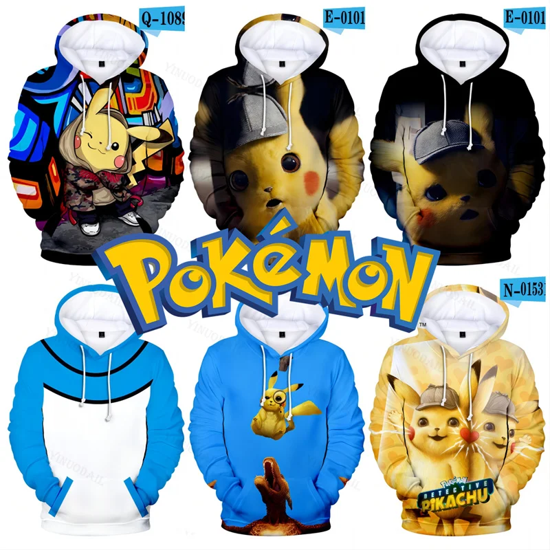 

Raichu Charmander Pikachu Pokemon Sweatshirts Hoodies Ketchum Men Outerwear Coat Oversized Hooded Bulbasaur Charizard Jacket