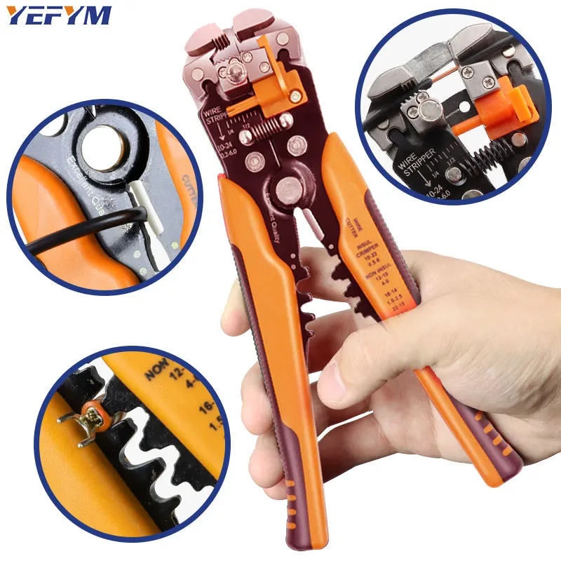 Wire stripper pliers 0.25-6mm²/10-24AWG YE-1 cable cutter practical electric automatic Multifunctional Repair crimping Tools