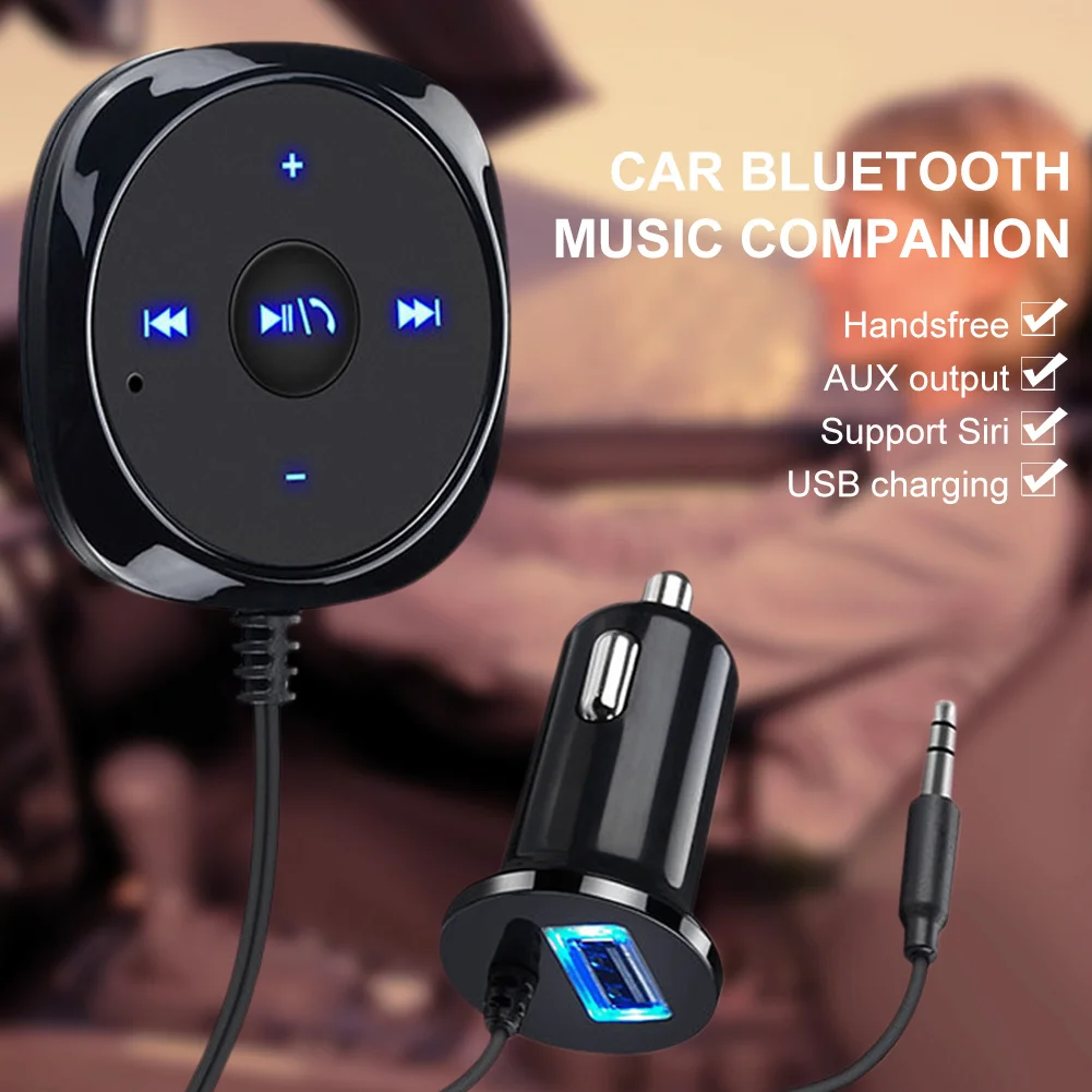 

Car Bluetooth Kit Wireless Receiver for Hands-Free Calling Support AUX Music Streaming USB Car Charger Auto Electronics