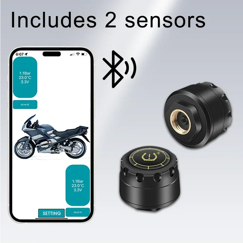 

Датчик давления в шинах для мотоцикла и автомобиля, с Bluetooth 5,0