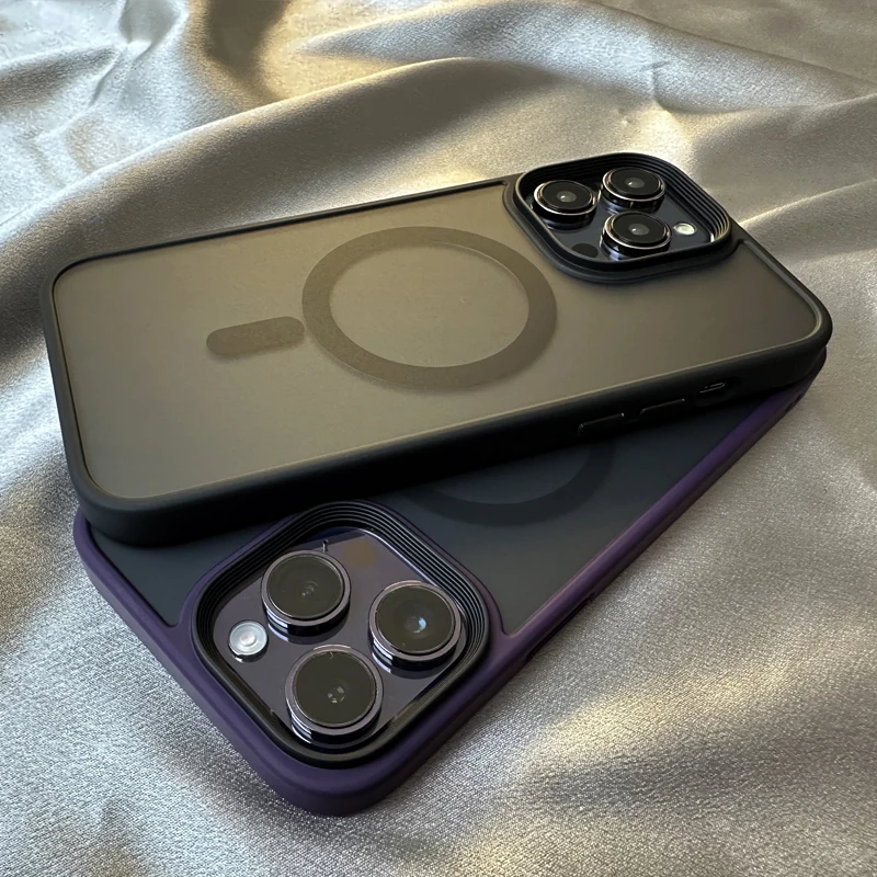 

Luxury For Magsafe Wireless Charging Magnetic Case for iPhone 15 14 Plus 13 12 11 Pro Max Matte Shockproof Bumper Armor Cover