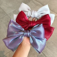 korea large bow hair clips for girls women french pearl satin hairpin solid back head clip bowknot hairpin hair accessories