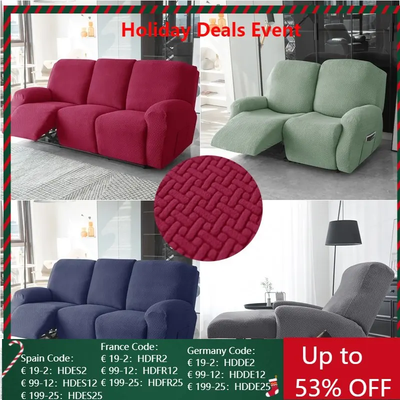

Split Jacquard Recliner Sofa Cover Stretch Spandex Lazy Boy Chair Covers Couch Armchair Slipcovers for Living Room 1 2 3 Seater