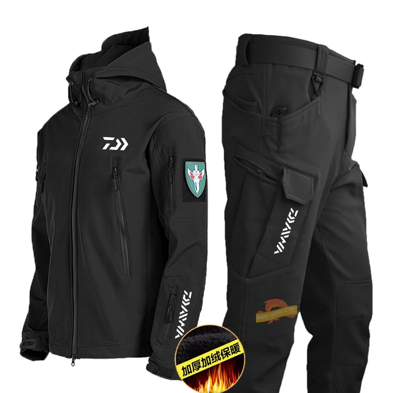 

Army Tactical Soft Shell Fishing Suits New Outdoor Windproof Waterproof Hunting Jacket Men's Combat Pants Camping Hiking Clothes