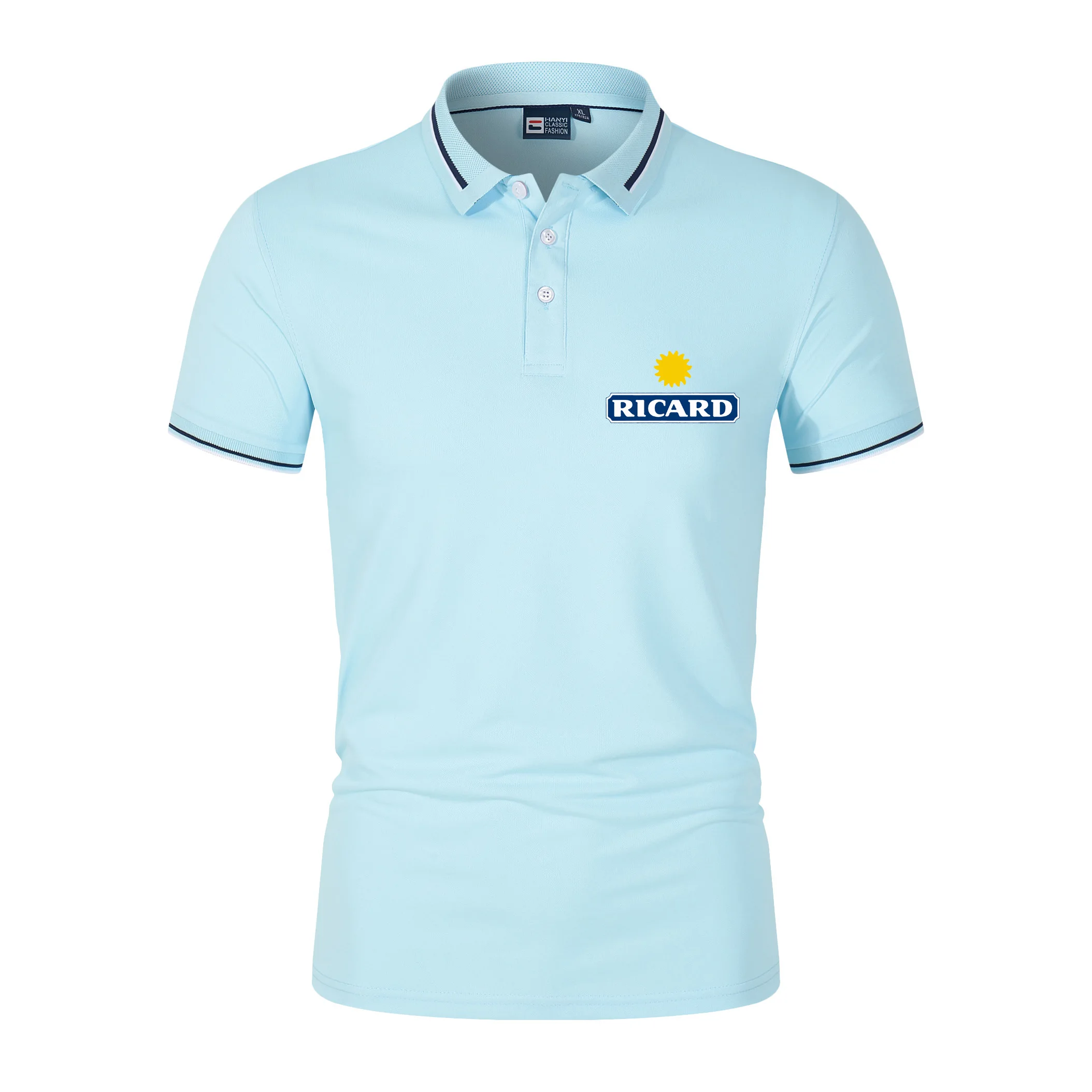 

Men Polo Shirt High Quality Business Polos Shirts RICARD Mens Polo Short Sleeve Homme Fashion Slim Lapel Tees