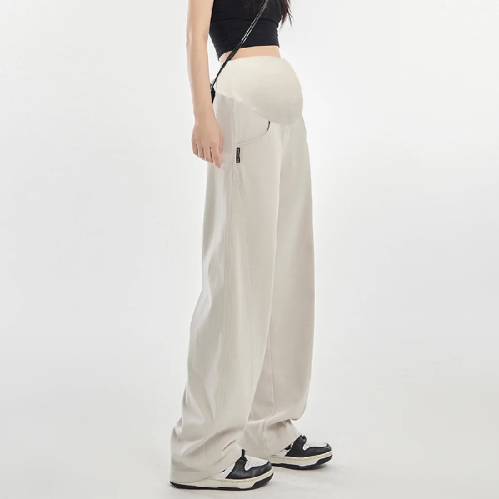 Maternity Pants Wide Leg Pants High Waist Loose Thin Straight Casual Sport Mopping Pants Pregnant Women Flared Pants enlarge