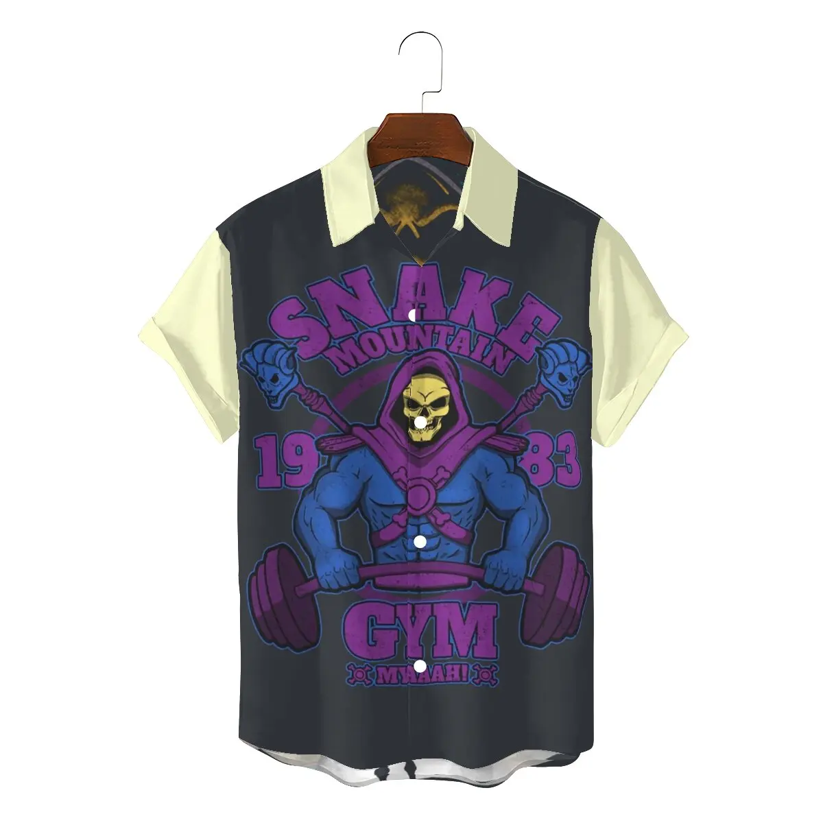 

2022 Men Funny Hawaii Shirts He Man and The Masters of the Universe Square Collar Short Sleeve Single breasted 3D Shirt