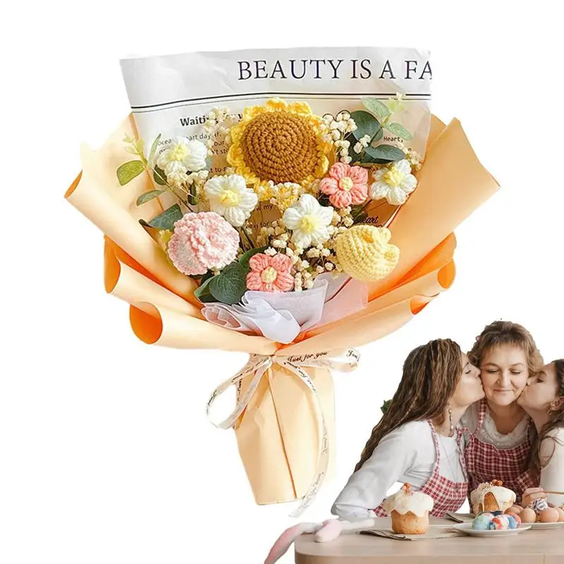 

Handmade Artificial Flowers TeachersDay Wedding Gifts Artificial Flowers With Knitted Preserved Flower High-Quality Material