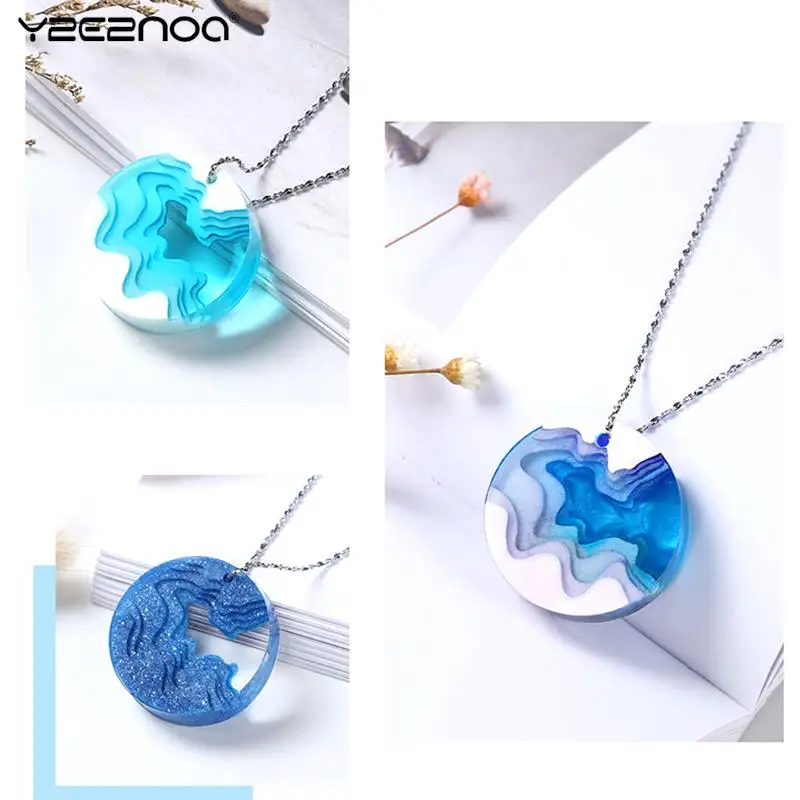 

DIY Splice Island Mountain Mold Epoxy Resin Molds For Jewelry Transparent Silicone Mould Dried Flower Resin Decorative Craft