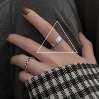 silver roman numeral open index finger ring female simple ins tide net red personality ring retro