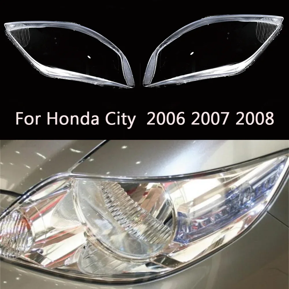 Фото HTTCY для Honda City 2006 2007 2008, передняя фара автомобиля, крышка объектива, крышка лампы, абажур, фара, маска №1