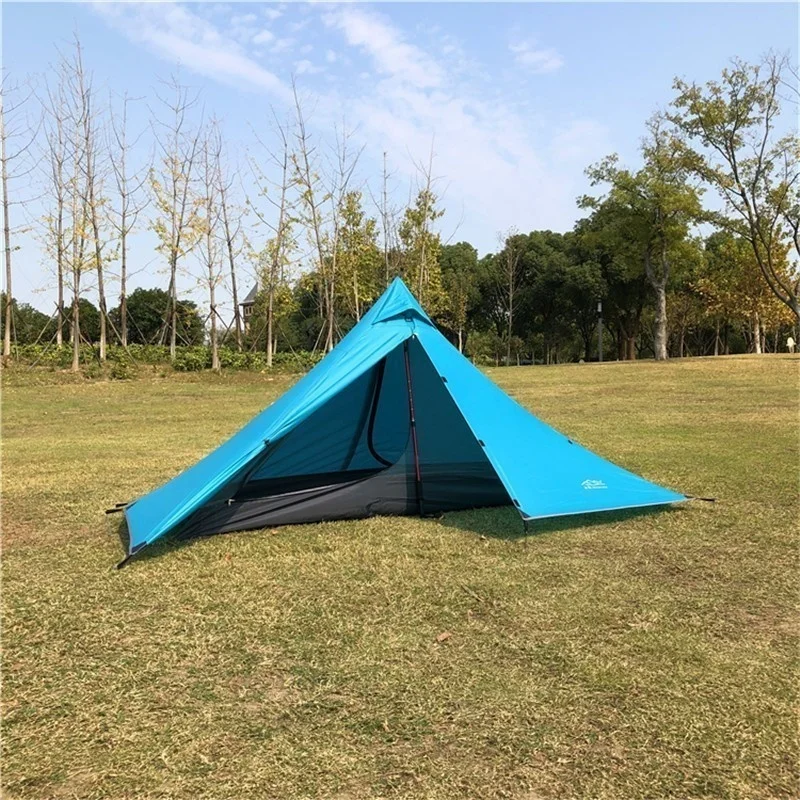 Double Layer Portable Waterproof Pyramid Tent Single Person Ultralight Rodless All Weather Outdoor Hiking Hunting Camping | Спорт и
