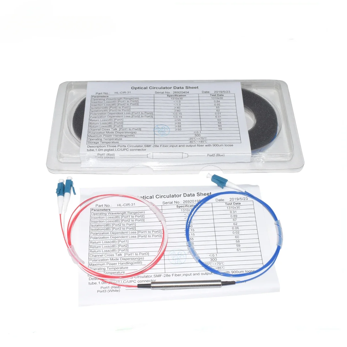 1310 нм 1550 3-портовый поляризационный нечувствительный оптический циркулятор