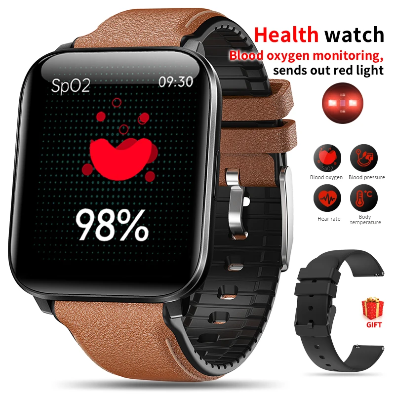 

2021 Health Smart Watch Men Women 1.69 inch Real Blood Oxygen Body Temperature Monitor Fitness Tracker Smart Watch For Xiaomi