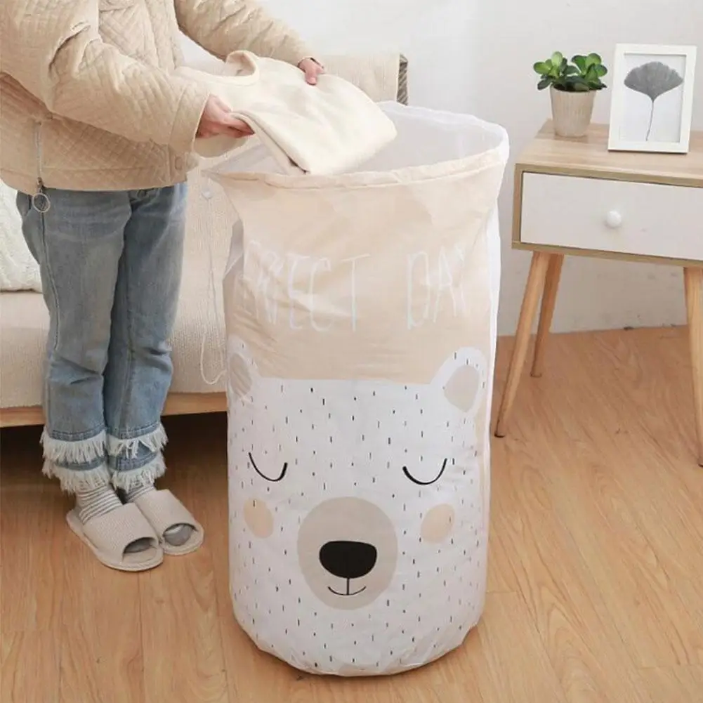 

PEVA Large Quilt Storage Bag Waterproof Moisture Proof Dust Quilt Sorting Bag Cartoon Bear Clothes Luggage Sorting Bag Organizer