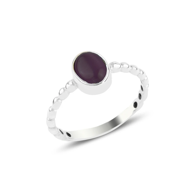 

Silver 925 Sterling Purple Cat 'S Eye Engagement Ring