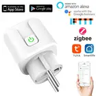 Смарт-розетка Tuya ZigBee, 20 А, с голосовым управлением