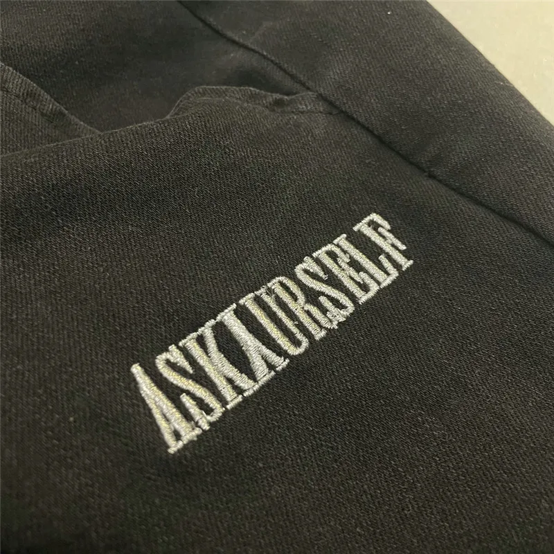 Мужские и женские джинсы с вышивкой логотипом ASKYURSELF высококачественные черные