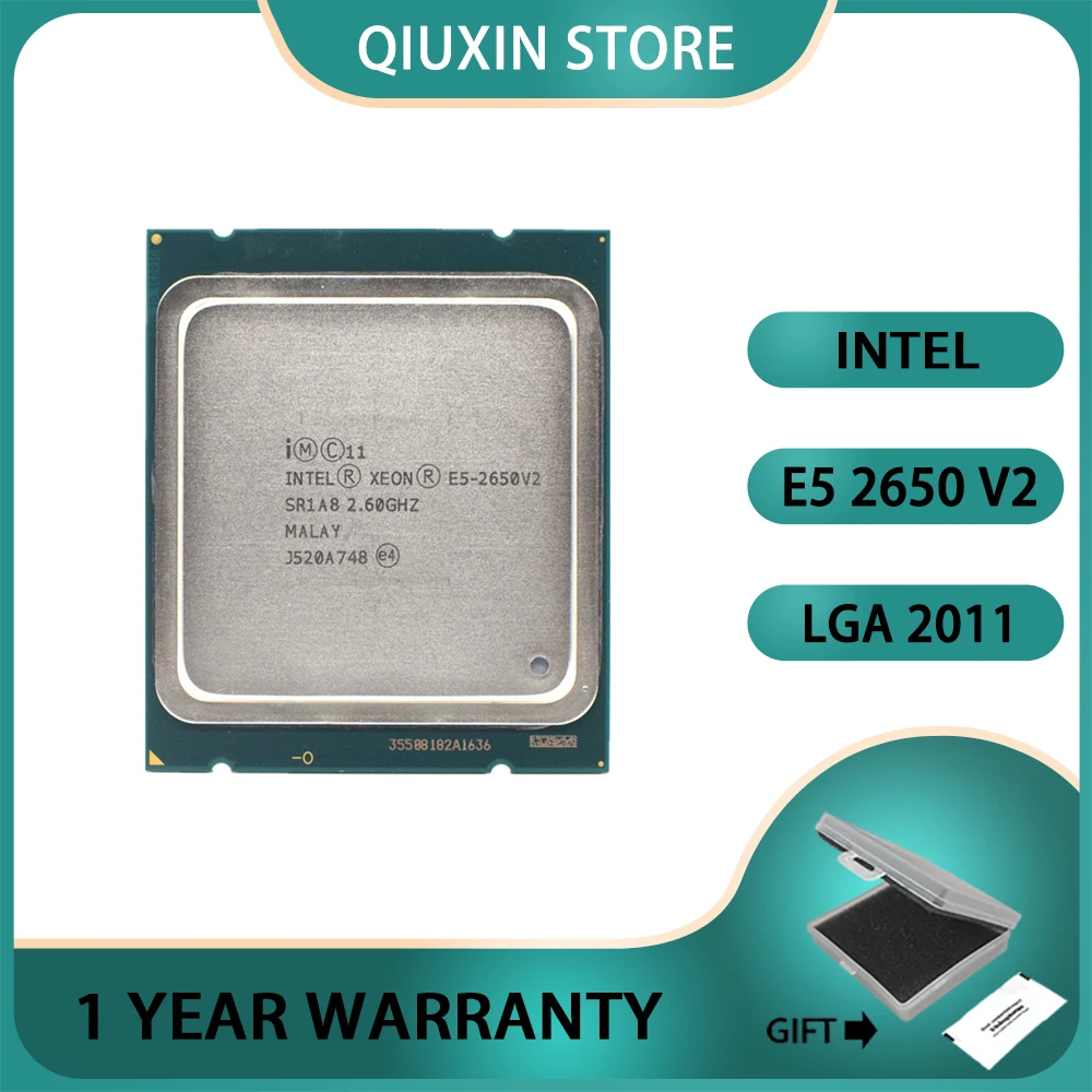

Intel Xeon E5 2650 V2 Processor 8 CORE CPU 2.6GHz 20M 95W SR1A8 E5 2650V2 support X79 motherboard LGA 2011