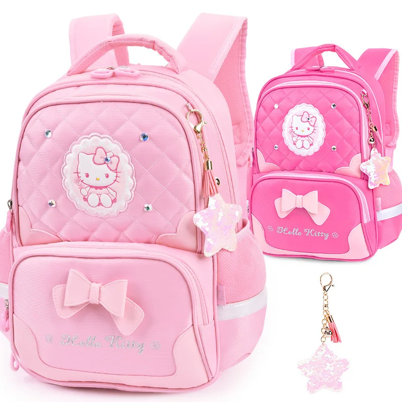 Kitty Schoolbag for Primary School Girls Grade 1-3 Girls Princess Burden Reduction Children Hello Kitty Backpack Backpack