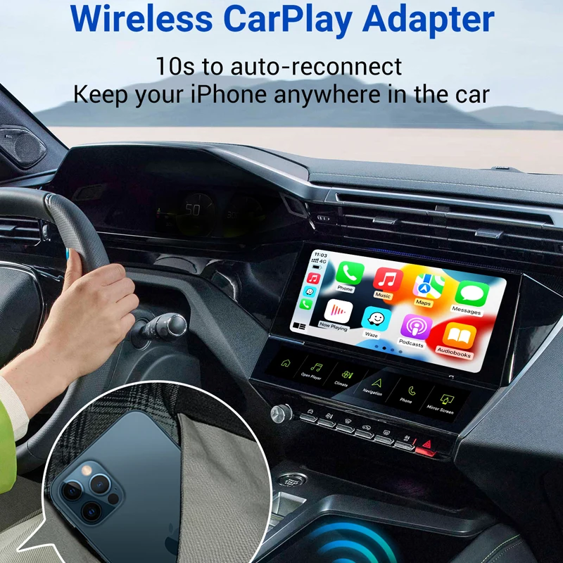 OTTOMOTION Беспроводной адаптер CarPlay Android Auto Встроенный Youtube/Netflix/Spotify/IPTV Ai Box для