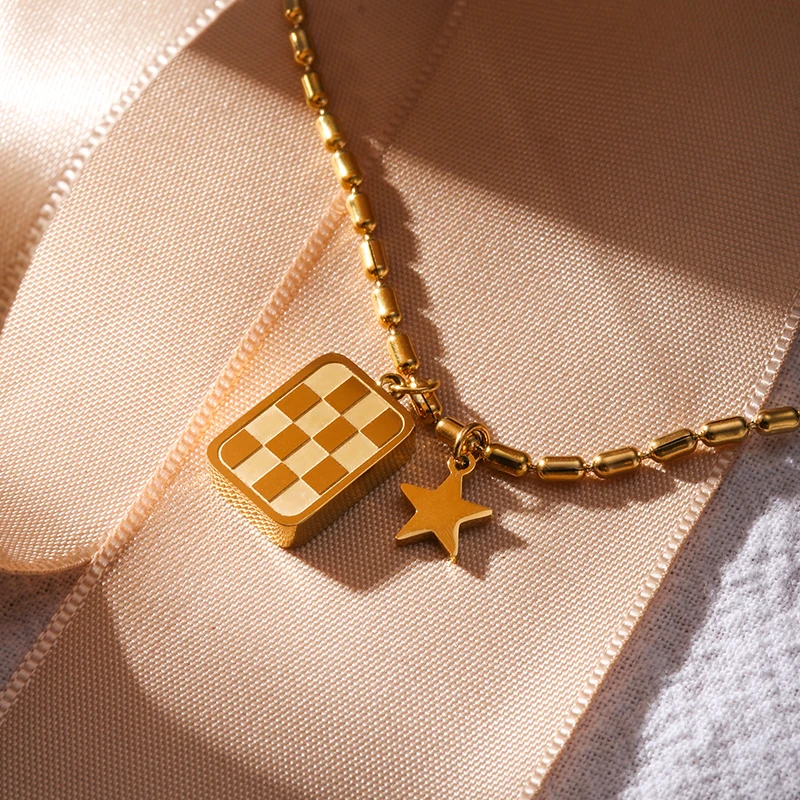 PAXA новая трендовая простая квадратная подвеска на цепочке ожерелье для женщин