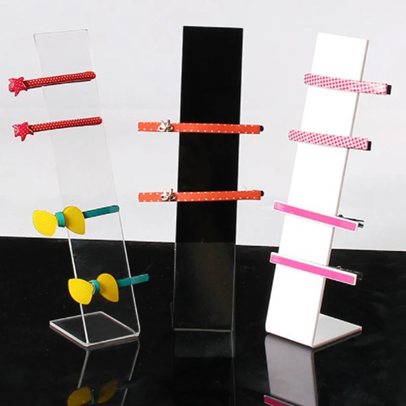 

1PCS Acrylic Headwear Showing Rack Jewelry Display Stand L Shape Headwear Hair Accessories Display Holder 4x5x19cm