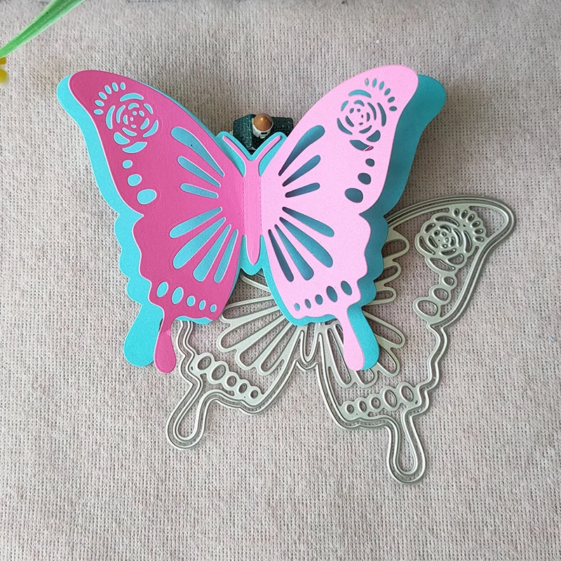 

Новая металлическая форма с двумя бабочками для высечки, рельефное украшение для фотоальбома, изготовление открыток «сделай сам», большая ...