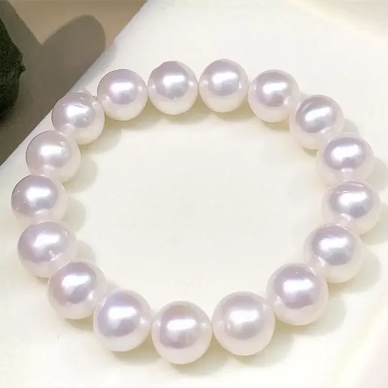 Браслет из натурального белого жемчуга женские круглые бусины в виде ракушек на