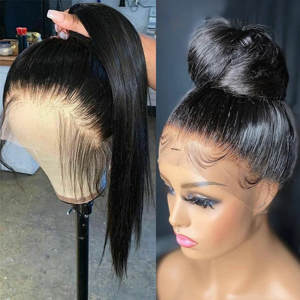 

13x4 13x6 HD Lace Frontal Wig PrePlucked 4x4 Closure Wigs 34 Inch Brazilian Straight Lace Frontal Wigs 250% Remy Human Hair Wigs