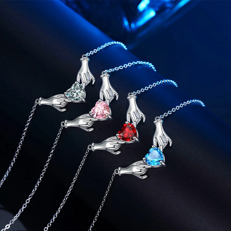 

Top Quality Silver Color Women Heart Necklaces Fashion Personalized Heart Shape Necklaces For Women Lover Wedding Jewelry Gifts