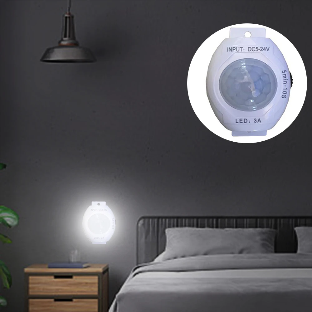 

Intelligent Light Sensor Controller DC 5-24V 3A PIR Motion Sensor Detector Switches for LED Strip Light Corridor Closet Cabinet
